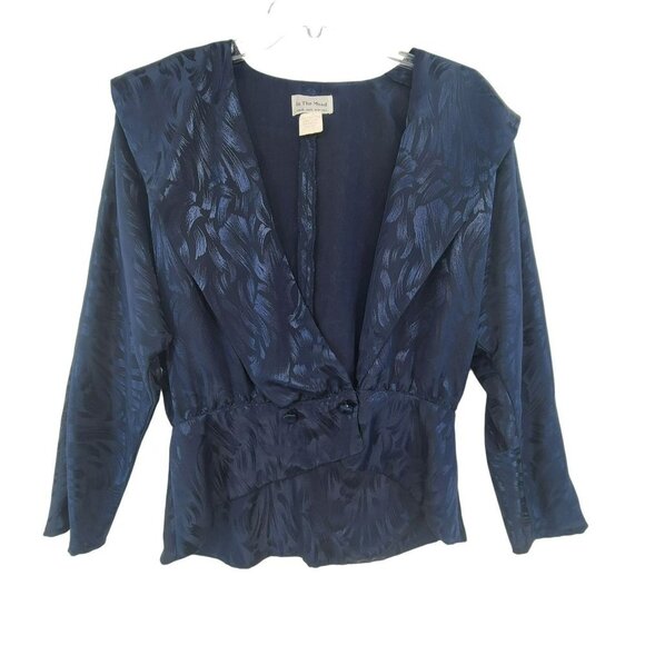In The Mood Women's Two Piece Blouse/Skirt Combo Blue Size 18 - Picture 1 of 16